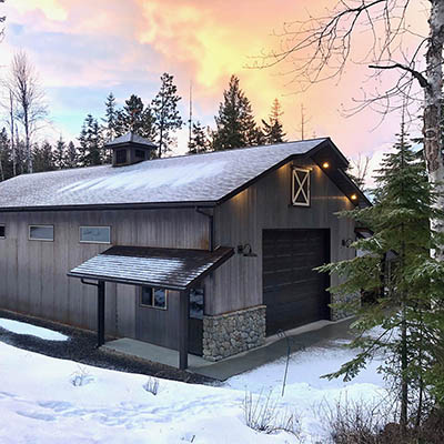 Indian Meadows shop by Sandpoint Builders inc., a custom luxury home builder in North Idaho.