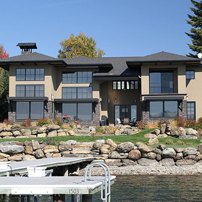 Lake Pend Orielle Oden Bay Home by Sandpoint Builders inc., a custom luxury home builder in North Idaho.